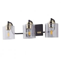 3-Light Black Industrial Wall Sconce Vanity Bathroom Hallway Kitchen Lamp with Bubble Glass Shades by Magic Home -Spitzer Sales Store black magic home wall sconces cs w63734450 76 1000