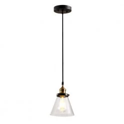 Spitzer Sales Store 22 1-Light Black with Clear Glass Pendant Light by Spitzer