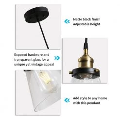 1-Light Black with Clear Glass Pendant Light by Spitzer -Spitzer Sales Store black spitzer chandeliers 405305 fa 1000