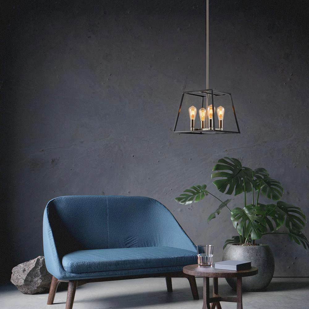 4-Light Black Metal Pendant by Spitzer 9 4-Light Black Metal Pendant by Spitzer - Image 8