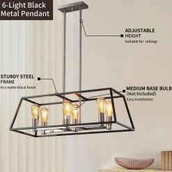 6-Lights Black Pendant by Spitzer -Spitzer Sales Store black spitzer chandeliers 409506 44 1000