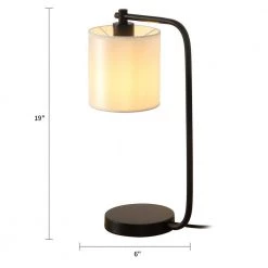 19 in. Black Industrial Iron Metal Desk Lamp with Fabric Shade by Spitzer 15 19 in. Black Industrial Iron Metal Desk Lamp with Fabric Shade by Spitzer -Spitzer Sales Store black spitzer desk lamps 409108 44 1000