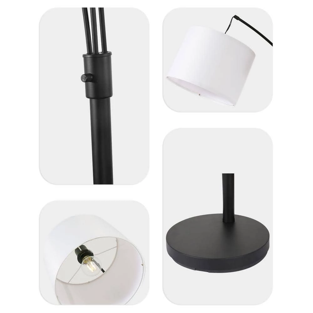 75 in. 3-Light Black Tree Floor Lamp by Spitzer 8 75 in. 3-Light Black Tree Floor Lamp by Spitzer - Image 7