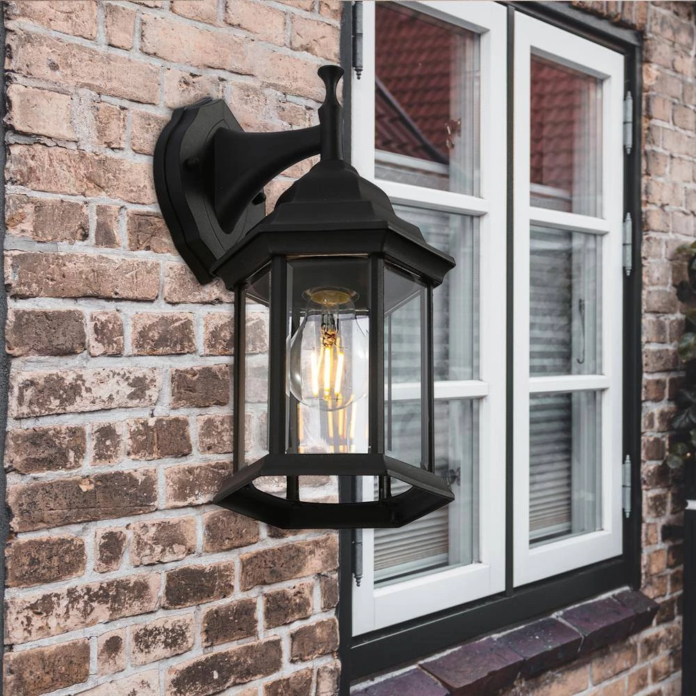 12 in. Black Outdoor Wall Lantern by Spitzer 6 12 in. Black Outdoor Wall Lantern by Spitzer - Image 4