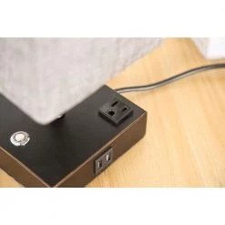 15 in. Black Desk Lamp with Charging Outlet and USB Port Fabric Shade by Spitzer 14 15 in. Black Desk Lamp with Charging Outlet and USB Port Fabric Shade by Spitzer -Spitzer Sales Store black spitzer table lamps 405008 1f 1000