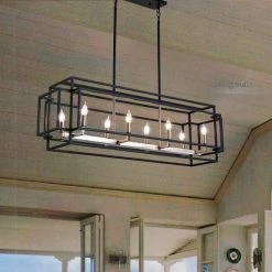 8-Light Dark Grey Brushed Nickel Kitchen Island Linear Pendant by Magic Home -Spitzer Sales Store black with silver magic home chandeliers mh y 020209g 1f 1000