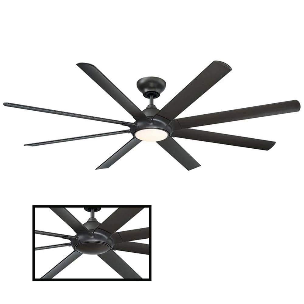 Hydra 80 in. LED Indoor/Outdoor Bronze 8-Blade Smart Ceiling Fan with 3000K Light Kit and Wall Control by Modern Forms 3 Hydra 80 in. LED Indoor/Outdoor Bronze 8-Blade Smart Ceiling Fan with 3000K Light Kit and Wall Control by Modern Forms