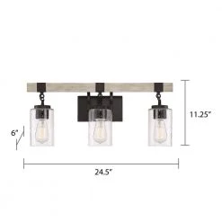 24.5 in. 3-Light Bronze Vanity Light with Clear Seedy Glass Shades by Cordelia Lighting 17 24.5 in. 3-Light Bronze Vanity Light with Clear Seedy Glass Shades by Cordelia Lighting -Spitzer Sales Store bronze cordelia lighting vanity lighting 2633 330 1d 1000