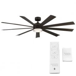 Wynd XL 72 in. 3000K Integrated LED Indoor/Outdoor Bronze Smart Ceiling Fan with Light Kit and Remote by Modern Forms -Spitzer Sales Store bronze modern forms ceiling fans with lights fr w2101 72l bz 4f 1000