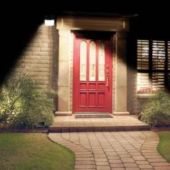 400-Watt Equivalent Bronze Outdoor Integrated LED 10 ft. Flood Path Barn Light with Arm by Spitzer -Spitzer Sales Store bronze spitzer flood lights 102005 44 1000