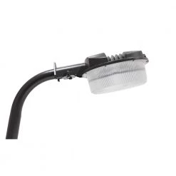400-Watt Equivalent Bronze Outdoor Integrated LED 10 ft. Flood Path Barn Light with Arm by Spitzer