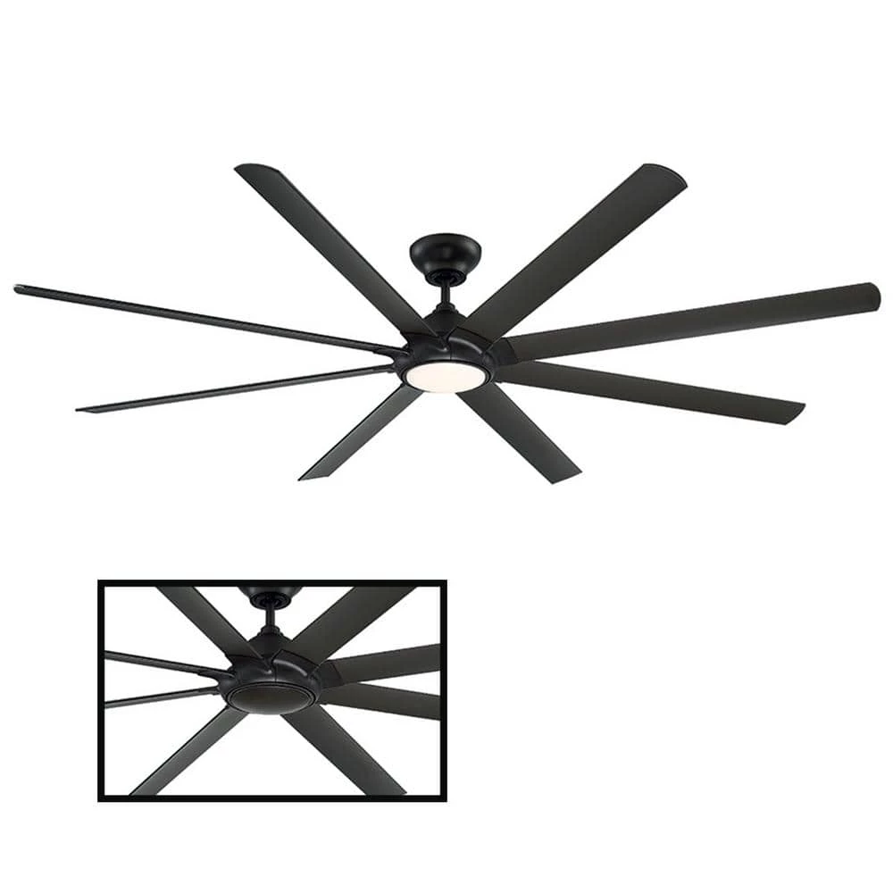 Hydra 96 in. LED Indoor/Outdoor Bronze 8-Blade Smart Ceiling Fan with 3000K Light Kit and Wall Control by Modern Forms 3 Hydra 96 in. LED Indoor/Outdoor Bronze 8-Blade Smart Ceiling Fan with 3000K Light Kit and Wall Control by Modern Forms