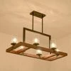 6-Light Kitchen Brown Rectangle Wood Accents Island Chandelier with Glass Shade by Magic Home 1 6-Light Kitchen Brown Rectangle Wood Accents Island Chandelier with Glass Shade by Magic Home -Spitzer Sales Store brown magic home chandeliers mh y 020232 64 1000
