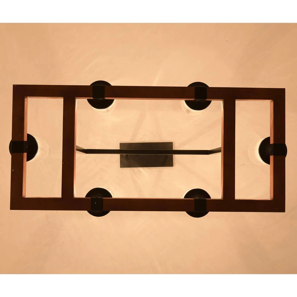 6-Light Kitchen Brown Rectangle Wood Accents Island Chandelier with Glass Shade by Magic Home 11 6-Light Kitchen Brown Rectangle Wood Accents Island Chandelier with Glass Shade by Magic Home - Image 9