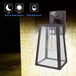 120-Watt Equivalent Brown Integrated LED Dusk-to-Dawn Aluminum Wall Pack Light 3000K by Spitzer -Spitzer Sales Store brown spitzer outdoor sconces 103805 4f 1000