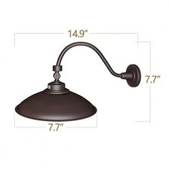 250-Watt Equivalent Integrated LED Brown Outdoor Gooseneck Barn Light Wall Pack Light 4000K by Spitzer -Spitzer Sales Store brown spitzer outdoor sconces 104503 c3 1000