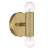 Windrush 2-Light Brushed Gold Wall Sconce by Cordelia Lighting