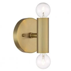 Windrush 2-Light Brushed Gold Wall Sconce by Cordelia Lighting