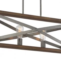 4-Light Brushed Iron Linear Chandelier with Wood Grain Accents by Cordelia Lighting 14 4-Light Brushed Iron Linear Chandelier with Wood Grain Accents by Cordelia Lighting -Spitzer Sales Store brushed iron cordelia lighting chandeliers 2636 331 40 1000
