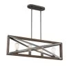 4-Light Brushed Iron Linear Chandelier with Wood Grain Accents by Cordelia Lighting -Spitzer Sales Store brushed iron cordelia lighting chandeliers 2636 331 64 1000