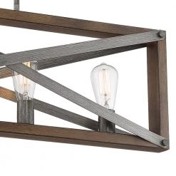 4-Light Brushed Iron Linear Chandelier with Wood Grain Accents by Cordelia Lighting 16 4-Light Brushed Iron Linear Chandelier with Wood Grain Accents by Cordelia Lighting -Spitzer Sales Store brushed iron cordelia lighting chandeliers 2636 331 66 1000
