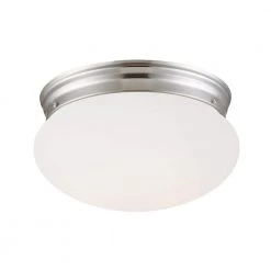 55-Watt Equivalent 9 in. Brushed Nickel Integrated LED Flush Mount by Cordelia Lighting