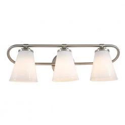 Bell Style 22 in. 3-Light Brushed Nickel Vanity Light with Opal Glass Shades by Cordelia Lighting 15 Bell Style 22 in. 3-Light Brushed Nickel Vanity Light with Opal Glass Shades by Cordelia Lighting -Spitzer Sales Store brushed nickel cordelia lighting vanity lighting 2621 35 66 1000