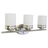3-Light 22 in. Brushed Nickel Vanity Light with Frosted Glass Shades by Cordelia Lighting 2 3-Light 22 in. Brushed Nickel Vanity Light with Frosted Glass Shades by Cordelia Lighting -Spitzer Sales Store brushed nickel cordelia lighting vanity lighting led4303p 35 64 1000