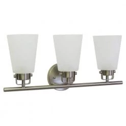 3-Light 20.5 in. Brushed Nickel Vanity Light with Frosted Glass Shades by Cordelia Lighting