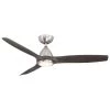 Skylark 54 in. 3-Blade Smart Brushed Nickel Ebony Ceiling Fan 3000K Integrated LED and Remote Control by Modern Forms -Spitzer Sales Store brushed nickel ebony modern forms ceiling fans with lights fr w2202 54l bn eb 64 1000