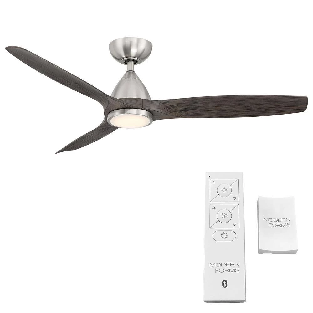 Skylark 54 in. 3-Blade Smart Brushed Nickel Ebony Ceiling Fan 3000K Integrated LED and Remote Control by Modern Forms 4 Skylark 54 in. 3-Blade Smart Brushed Nickel Ebony Ceiling Fan 3000K Integrated LED and Remote Control by Modern Forms - Image 2