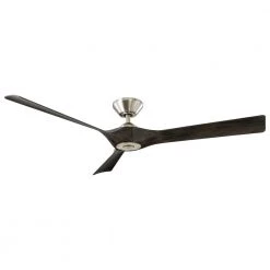 Torque 58 in. Indoor/Outdoor 3-Blade Smart Brushed Nickel/Ebony Ceiling Fan with Remote Control by Modern Forms
