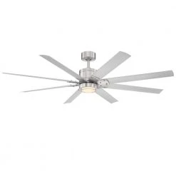 Renegade 66 in. Integrated LED Indoor/Outdoor 8-Blade Smart Brushed Nickel Titanium Ceiling Fan with Remote 3000k by Modern Forms