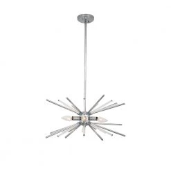 Glass Rod 6-Light Chrome Pendant by Cordelia Lighting -Spitzer Sales Store chrome cordelia lighting chandeliers 2616 07 1d 1000