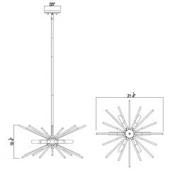 Glass Rod 6-Light Chrome Pendant by Cordelia Lighting -Spitzer Sales Store chrome cordelia lighting chandeliers 2616 07 4f 1000