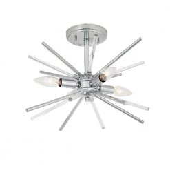 Glass Rods 15 in. 4-Light Chrome Semi-Flush Mount by Cordelia Lighting 14 Glass Rods 15 in. 4-Light Chrome Semi-Flush Mount by Cordelia Lighting -Spitzer Sales Store chrome cordelia lighting flush mount lights 2615 07 1d 1000