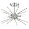Glass Rods 15 in. 4-Light Chrome Semi-Flush Mount by Cordelia Lighting