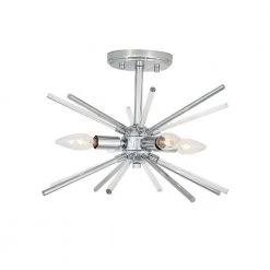 Glass Rods 15 in. 4-Light Chrome Semi-Flush Mount by Cordelia Lighting 13 Glass Rods 15 in. 4-Light Chrome Semi-Flush Mount by Cordelia Lighting -Spitzer Sales Store chrome cordelia lighting flush mount lights 2615 07 a0 1000