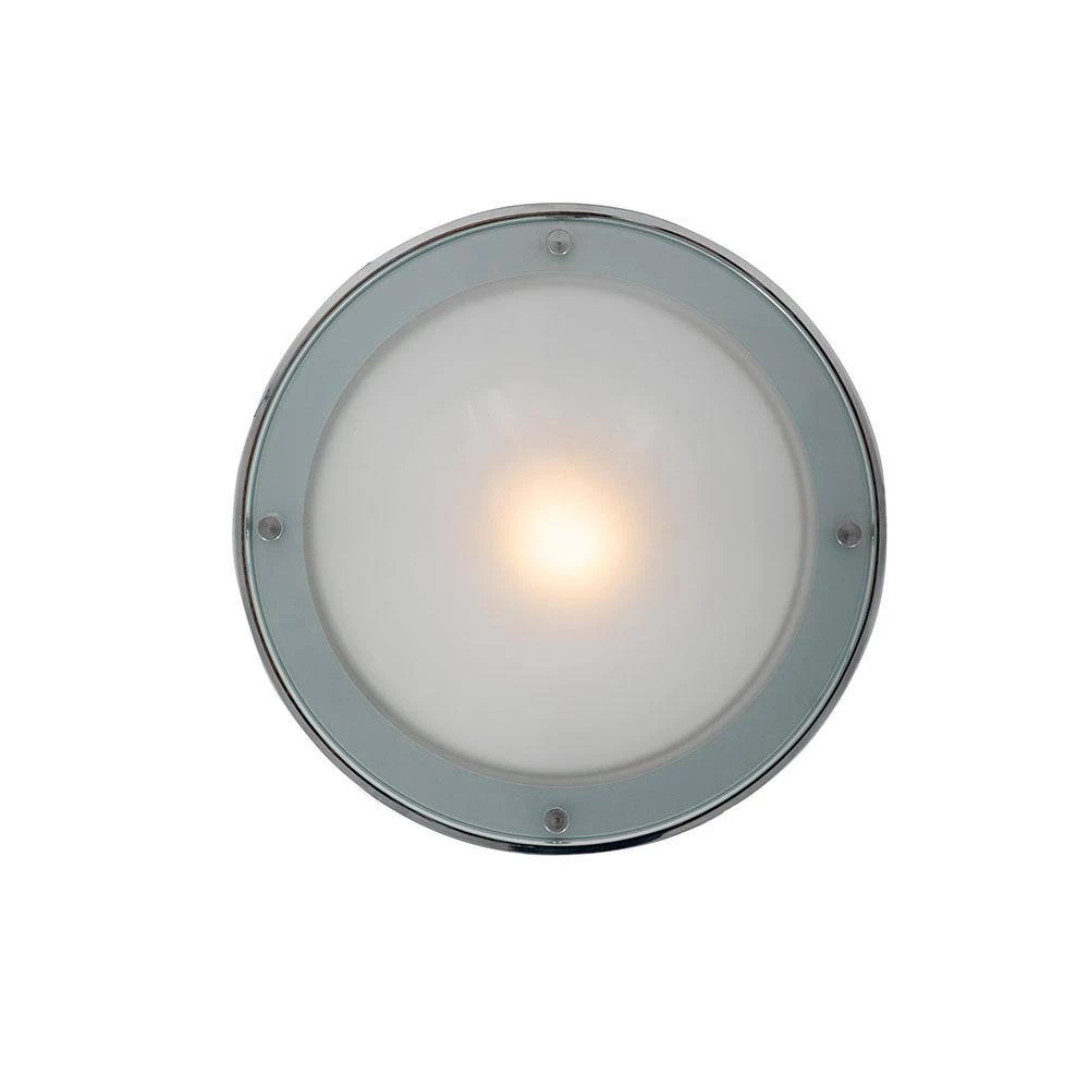 Round 13 in. 1-Light Chrome Semi-Flush Mount by Cordelia Lighting 7 Round 13 in. 1-Light Chrome Semi-Flush Mount by Cordelia Lighting - Image 5