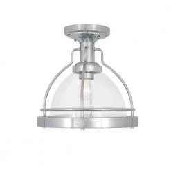 Round 13 in. 1-Light Chrome Semi-Flush Mount by Cordelia Lighting 14 Round 13 in. 1-Light Chrome Semi-Flush Mount by Cordelia Lighting -Spitzer Sales Store chrome cordelia lighting flush mount lights 2619 07 40 1000