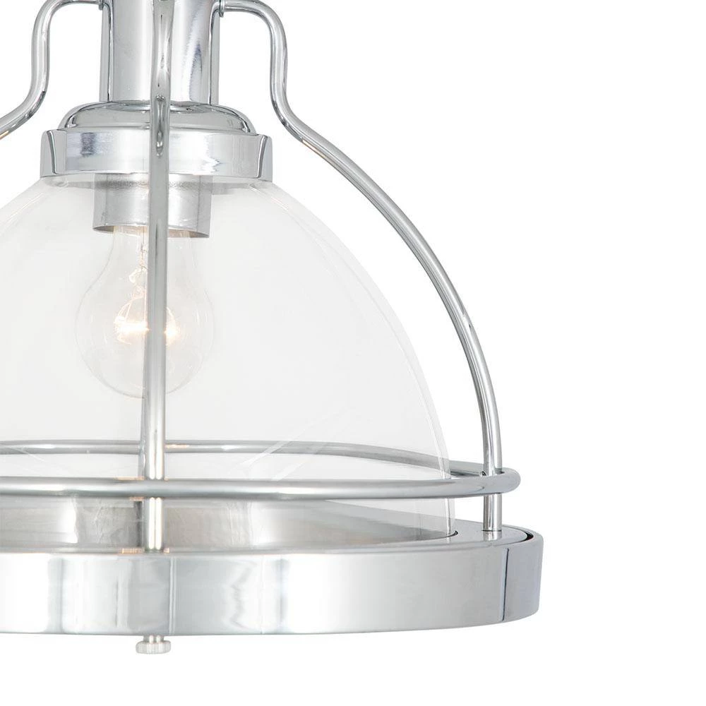 Round 13 in. 1-Light Chrome Semi-Flush Mount by Cordelia Lighting 8 Round 13 in. 1-Light Chrome Semi-Flush Mount by Cordelia Lighting - Image 6