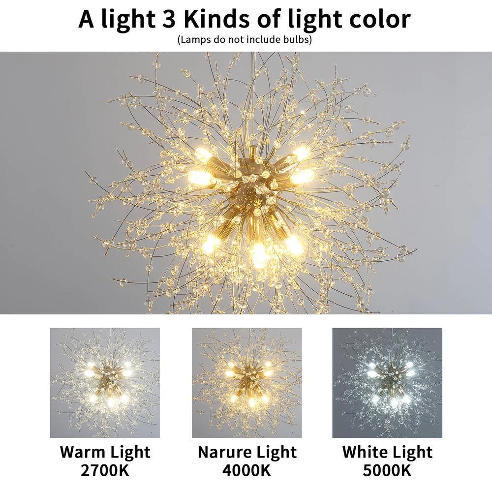 8-Light Copper Sputnik Fireworkes Modern Fairy Light Ceiling Chandelier Lamp Fixtures by Magic Home 7 8-Light Copper Sputnik Fireworkes Modern Fairy Light Ceiling Chandelier Lamp Fixtures by Magic Home - Image 5