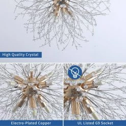 8-Light Copper Sputnik Fireworkes Modern Fairy Light Ceiling Chandelier Lamp Fixtures by Magic Home 14 8-Light Copper Sputnik Fireworkes Modern Fairy Light Ceiling Chandelier Lamp Fixtures by Magic Home -Spitzer Sales Store copper magic home chandeliers mh lch 22011g 44 1000