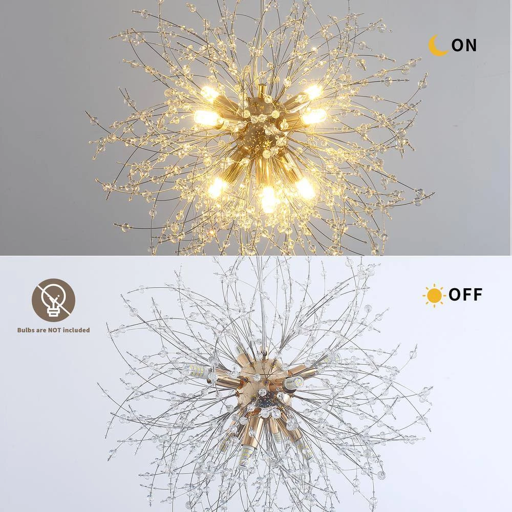 8-Light Copper Sputnik Fireworkes Modern Fairy Light Ceiling Chandelier Lamp Fixtures by Magic Home 6 8-Light Copper Sputnik Fireworkes Modern Fairy Light Ceiling Chandelier Lamp Fixtures by Magic Home - Image 4