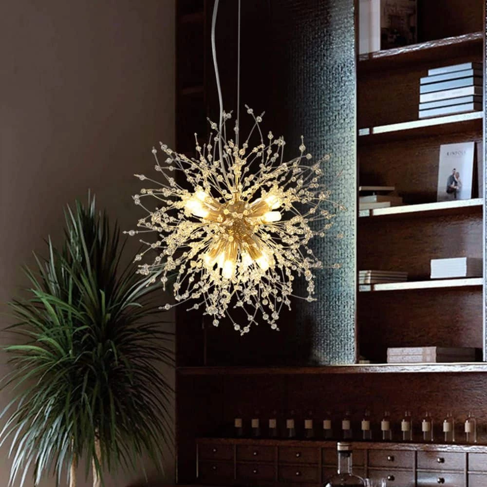 8-Light Copper Sputnik Fireworkes Modern Fairy Light Ceiling Chandelier Lamp Fixtures by Magic Home 4 8-Light Copper Sputnik Fireworkes Modern Fairy Light Ceiling Chandelier Lamp Fixtures by Magic Home - Image 2