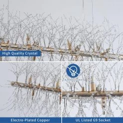 12-Light Copper Sputnik Stainless Steel Crystal Ceiling Firework Chandelier by Magic Home -Spitzer Sales Store copper magic home chandeliers mh lch 22013g 44 1000