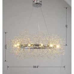 12-Light Copper Sputnik Stainless Steel Crystal Ceiling Firework Chandelier by Magic Home -Spitzer Sales Store copper magic home chandeliers mh lch 22013g 4f 1000