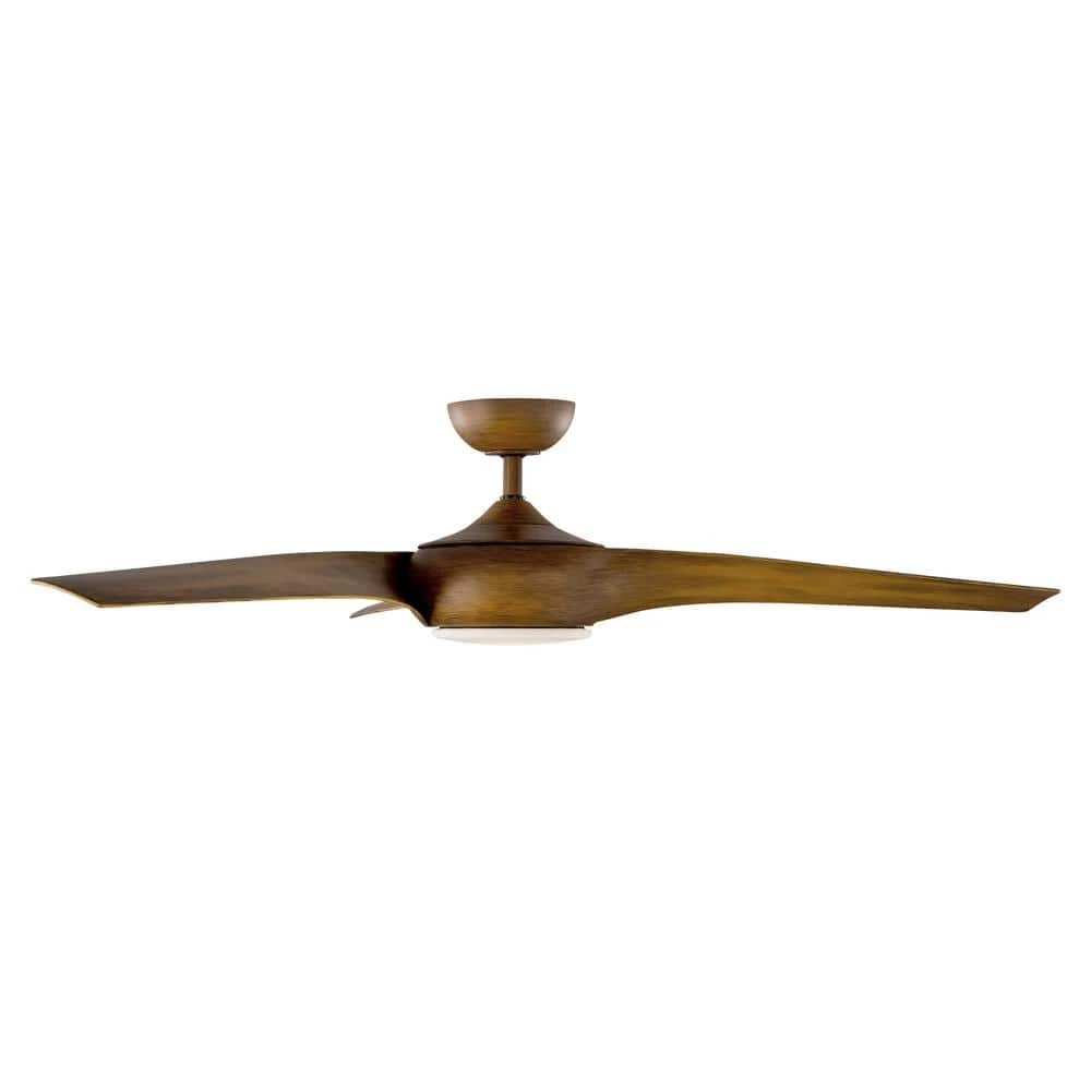 Nirvana 56 in. 3000K Integrated LED Indoor/Outdoor Distressed Koa Smart Ceiling Fan with Light Kit and Remote by Modern Forms 3 Nirvana 56 in. 3000K Integrated LED Indoor/Outdoor Distressed Koa Smart Ceiling Fan with Light Kit and Remote by Modern Forms