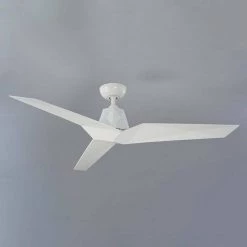 Vortex 60 in. Indoor/Outdoor Gloss White 3-Blade Smart Ceiling Fan with Wall Control by Modern Forms -Spitzer Sales Store gloss white modern forms ceiling fans without lights fr w1810 60 gw 1f 1000