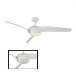 Nirvana 56 in. LED Indoor/Outdoor Glossy White 3-Blade Smart Ceiling Fan with 3000K Light Kit and Remote Control by Modern Forms